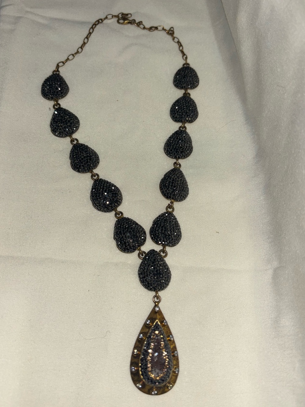 Vintage 925 Teardrop Pendant Necklace